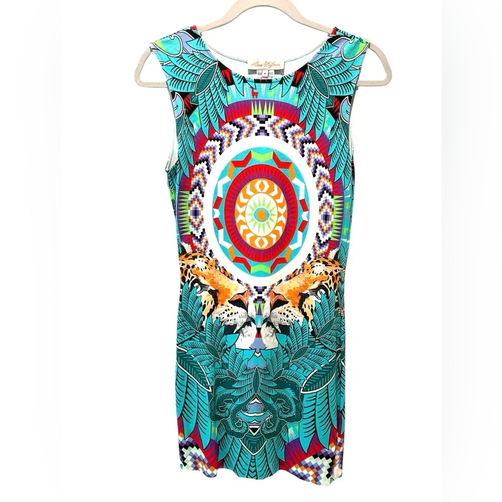 Mara Hoffman Bodycon Mini Dress Medium Multicolor Boho Festival Sleeveless - Picture 6 of 7
